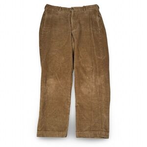 Brooks Brothers 346 Mens Tan Brown Wide Wale Corduroy Pants 34x30